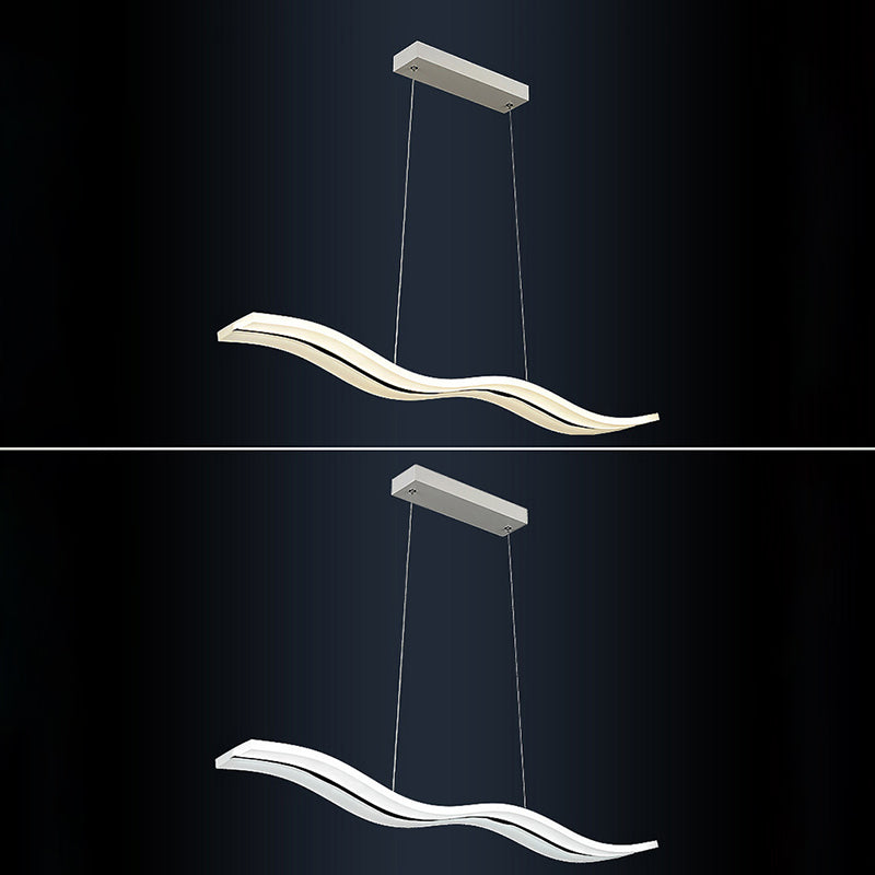Wave Large Kitchen Pendant Lights Acrylic Modern Simplicity Island Chandelier Lights for Restaurant