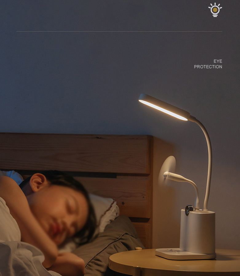 Luz de mesa moderna Luz de mesa con puerto USB Plastic 1 Lámpara de mesa de luz