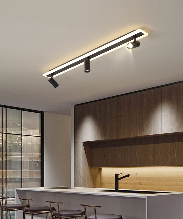 LED Ceiling Track Lighting Led Track Lighting Linear Flush Mount Ceiling Light with Spotlight for Shopping Mall or Cloth Shop