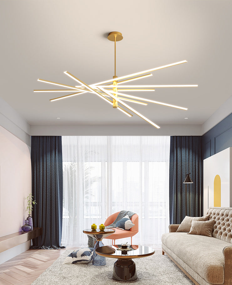 Lineaire woonkamer kroonluchter acryl -eenvoud LED -ophanging verlichting armatuur