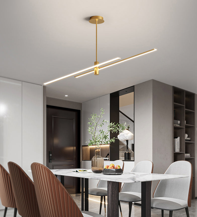 Lineaire woonkamer kroonluchter acryl -eenvoud LED -ophanging verlichting armatuur