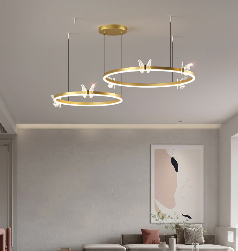 Circular Chandelier Lighting Fixtures Modern Metal Chandelier Lamp