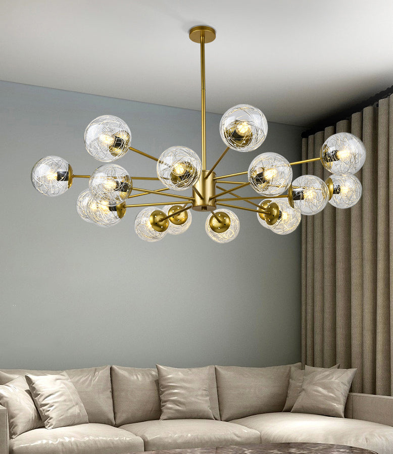 Nordic Style Simplicity Glassorb Kronleuchter eingebaut