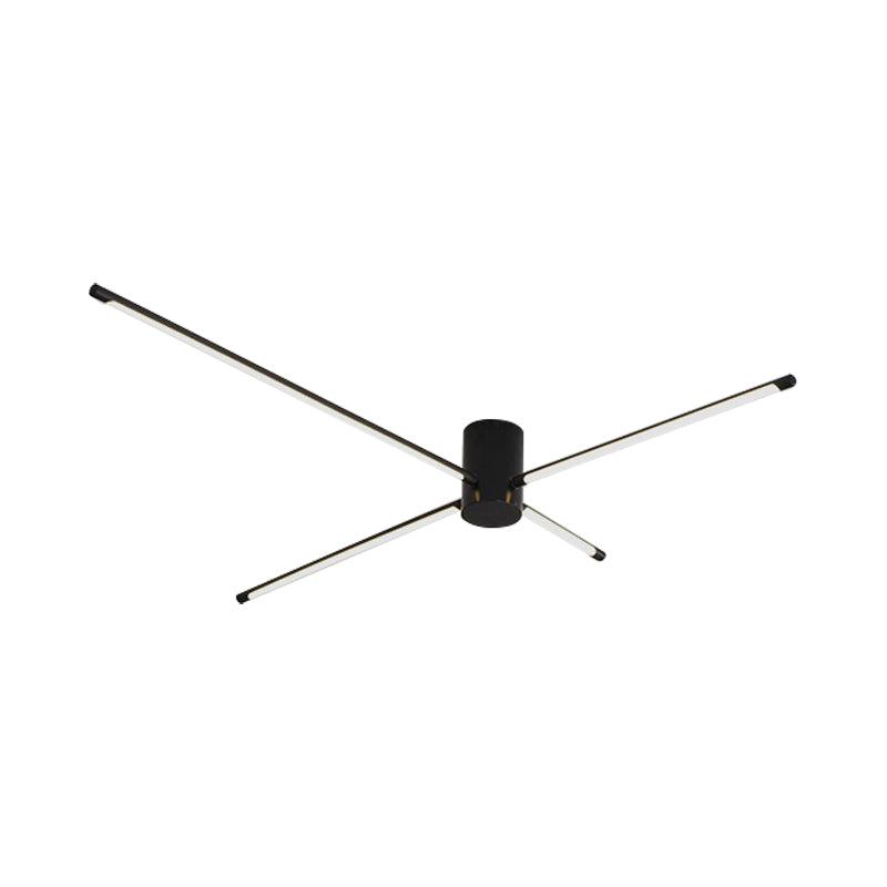 Eenvoudig Sputnik acryl semi-gemonteerd licht 35,5"/39" W zwart LED-plafondgemonteerd lichtarmatuur
