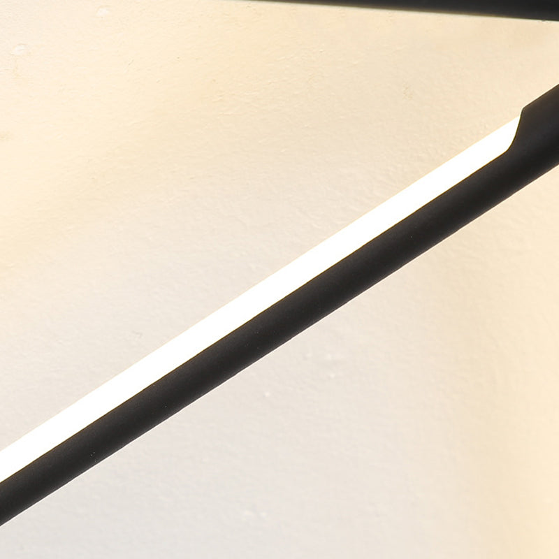 Eenvoudig Sputnik acryl semi-gemonteerd licht 35,5"/39" W zwart LED-plafondgemonteerd lichtarmatuur
