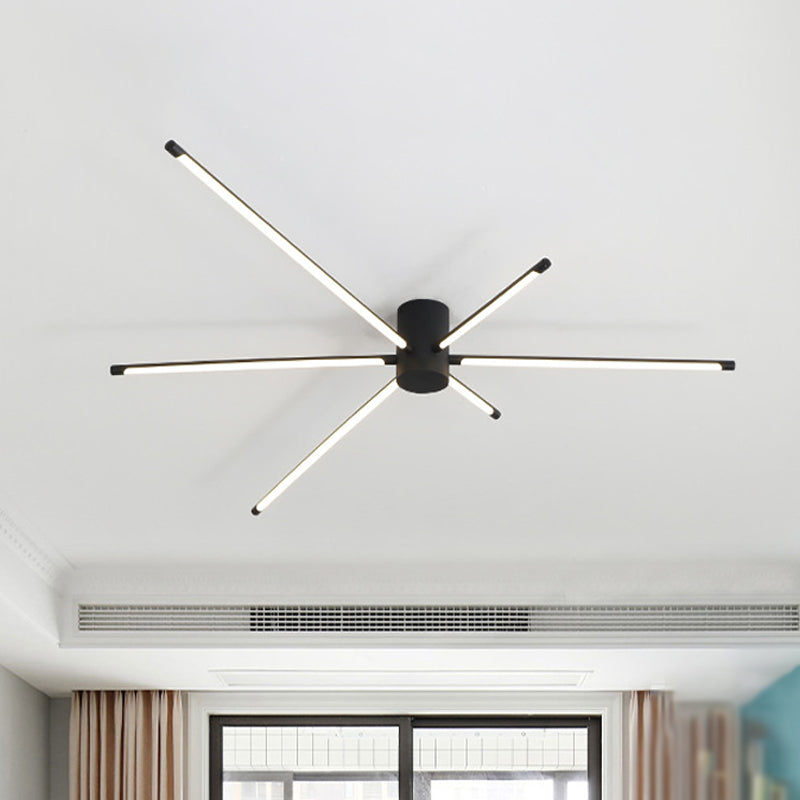 Simple Sputnik Acrylic Semi Mount Light 35.5"/39" W Black LED Ceiling Mount Light Fixture