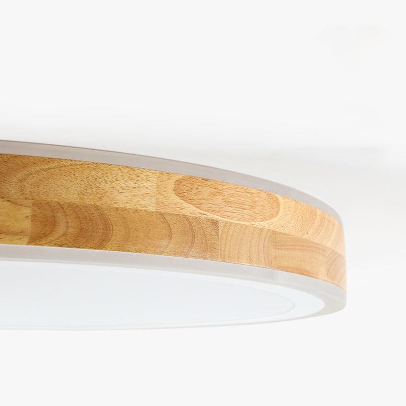 Kit de plafonnier LED en bois naturel, éclairage rond Super fin de 12/15 pouces de diamètre, de Style nordique, pour chambre à coucher