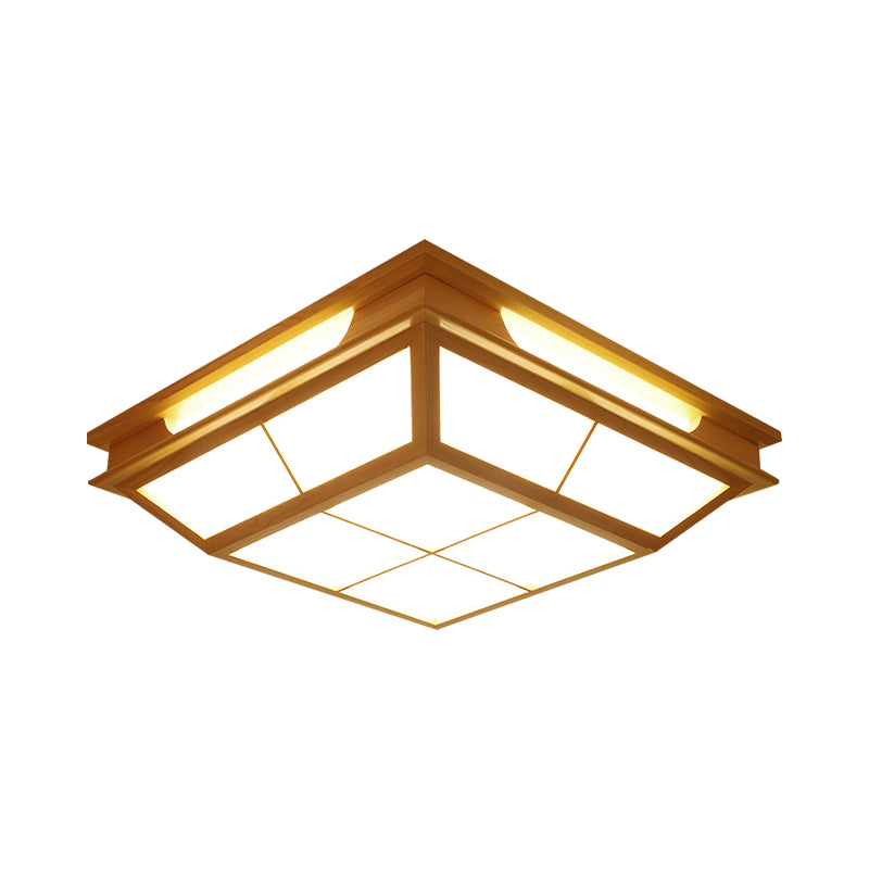 Plafonnier conique beige de 18 po/21,5 po de W, plafonnier contemporain à LED en bois naturel avec lumière chaude/blanche