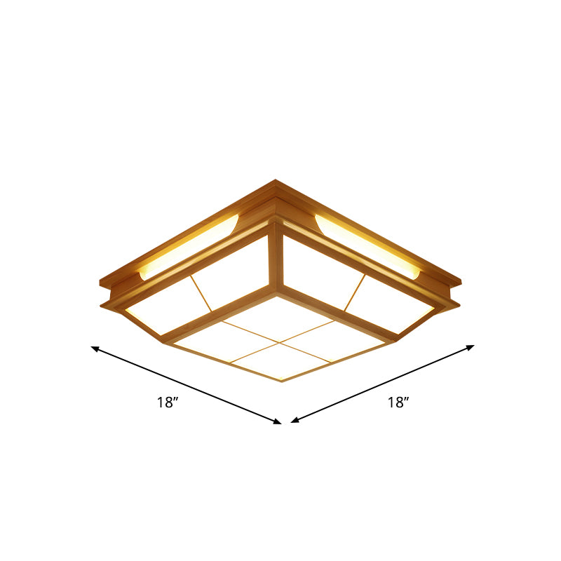 Plafonnier conique beige de 18 po/21,5 po de W, plafonnier contemporain à LED en bois naturel avec lumière chaude/blanche
