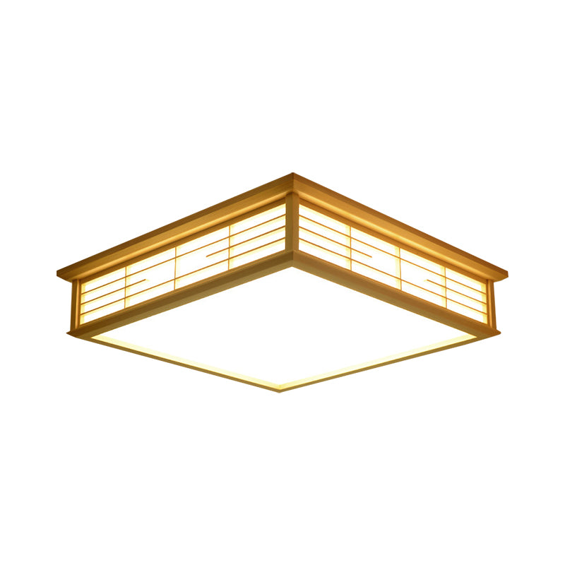 Plafonnier LED en bois naturel, boîte simple, éclairage encastré, 14/18/21,5 pouces, pour chambre à coucher, lumière blanche chaude/blanche
