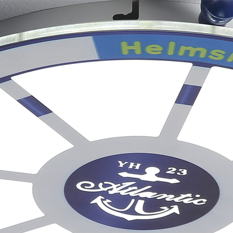 Children's Room Ceiling Light Fixture Nordic Modern Minimalist Style Boy Bedroom Creative Cute Cartoon Marine Rudder Lamps