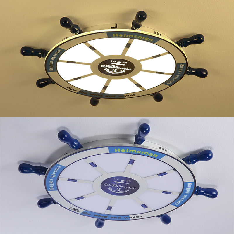 Children's Room Ceiling Light Fixture Nordic Modern Minimalist Style Boy Bedroom Creative Cute Cartoon Marine Rudder Lamps