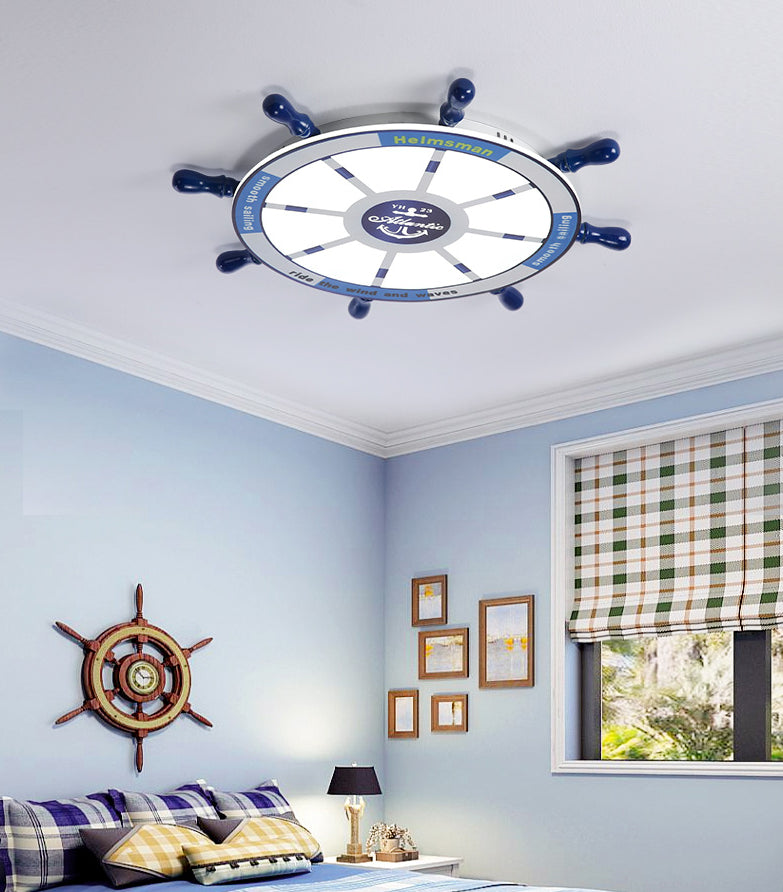 Children's Room Ceiling Light Fixture Nordic Modern Minimalist Style Boy Bedroom Creative Cute Cartoon Marine Rudder Lamps