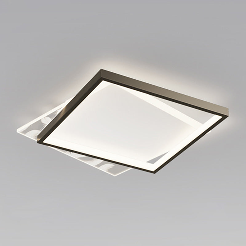 Modern Romantic Feather LED Ceiling Light Geometric Wrought Iron Ceiling Fixture for Bedroom