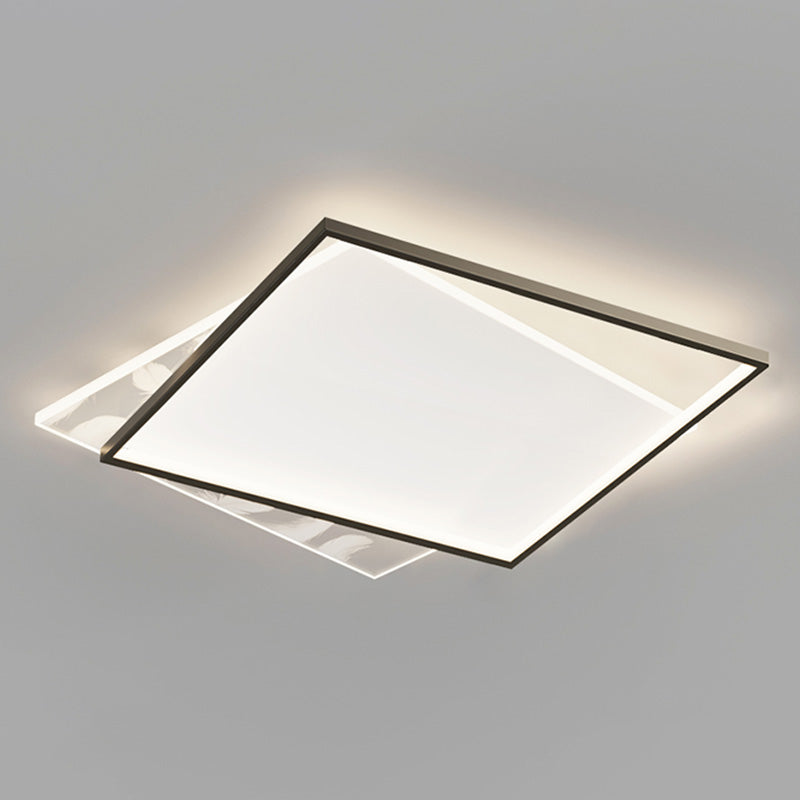 Modern Romantic Feather LED Ceiling Light Geometric Wrought Iron Ceiling Fixture for Bedroom