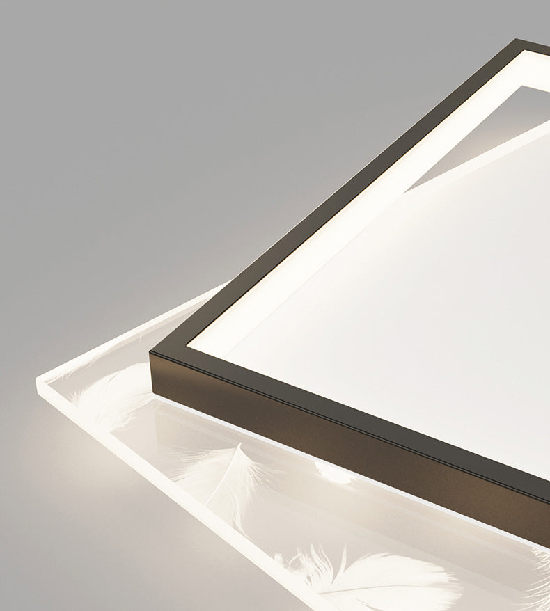 Modern Romantic Feather LED Ceiling Light Geometric Wrought Iron Ceiling Fixture for Bedroom