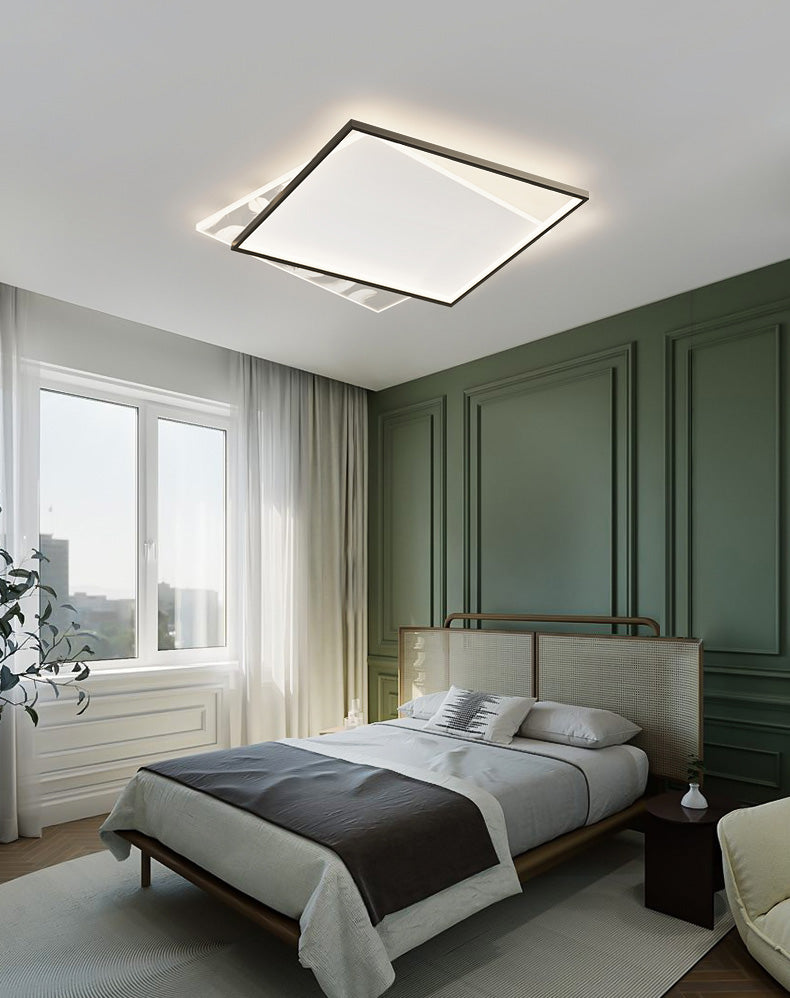 Modern Romantic Feather LED Ceiling Light Geometric Wrought Iron Ceiling Fixture for Bedroom