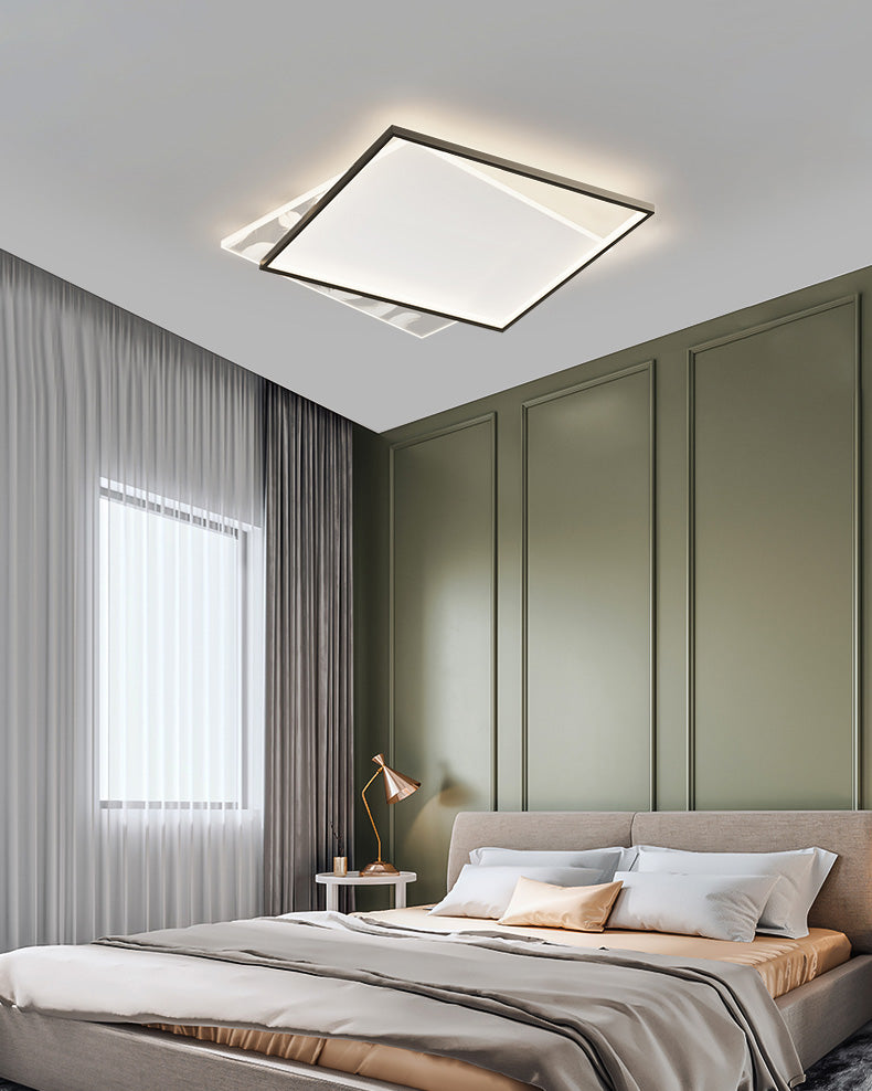 Modern Romantic Feather LED Ceiling Light Geometric Wrought Iron Ceiling Fixture for Bedroom