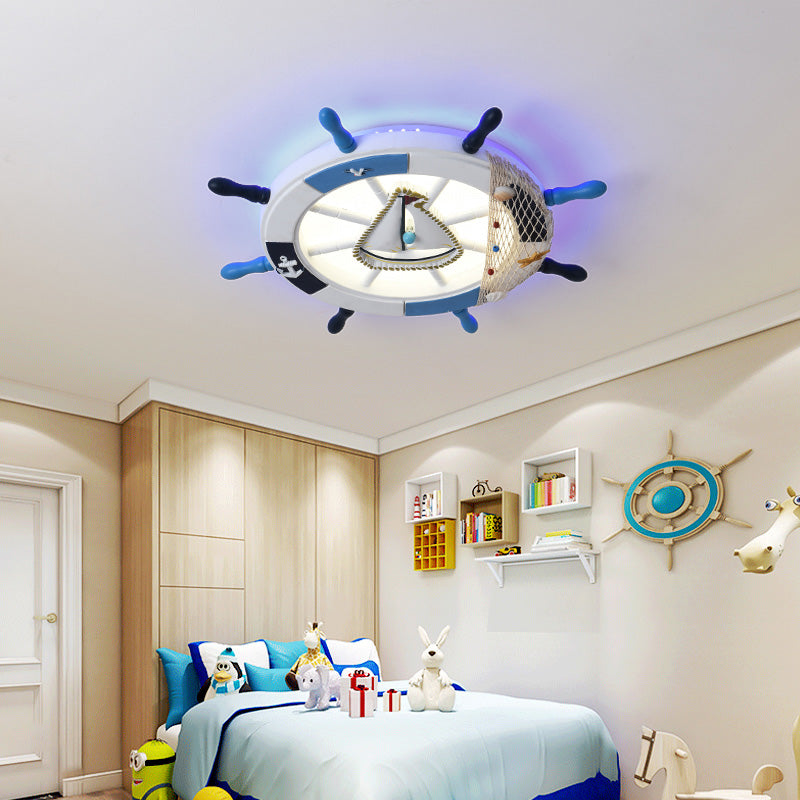 Children's room Ceiling Light Fixture Boy Bedroom Study Mediterranean Style Kindergarten cCartoon Helmsman Creative Lamps