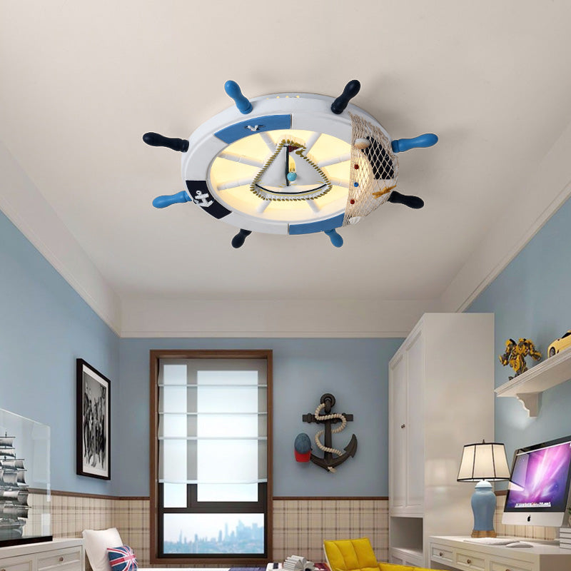 Children's room Ceiling Light Fixture Boy Bedroom Study Mediterranean Style Kindergarten cCartoon Helmsman Creative Lamps