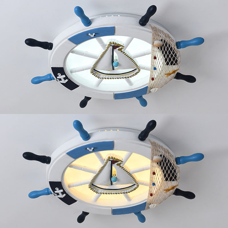 Children's room Ceiling Light Fixture Boy Bedroom Study Mediterranean Style Kindergarten cCartoon Helmsman Creative Lamps