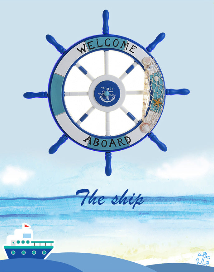 Children's room Ceiling Light Fixture Boy Bedroom Study Mediterranean Style Kindergarten cCartoon Helmsman Creative Lamps