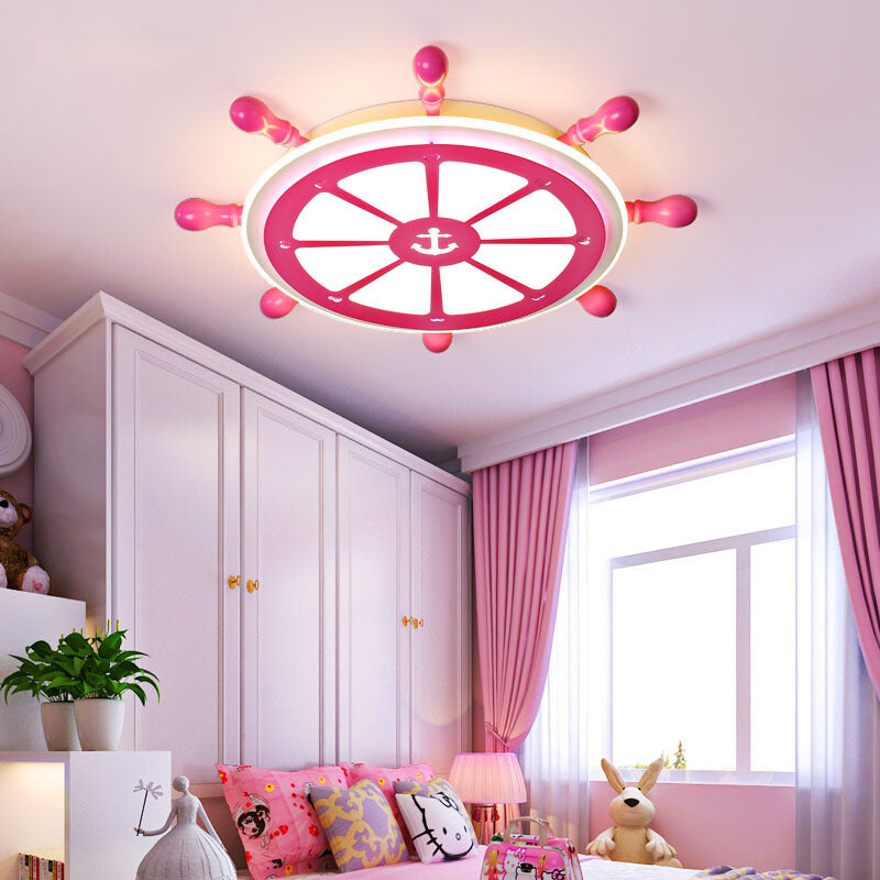 Mediterranean Style Ceiling Light Fixture Children's Room Bedroom Multi-colored Cute Kindergarten Cartoon Rudder Lamps