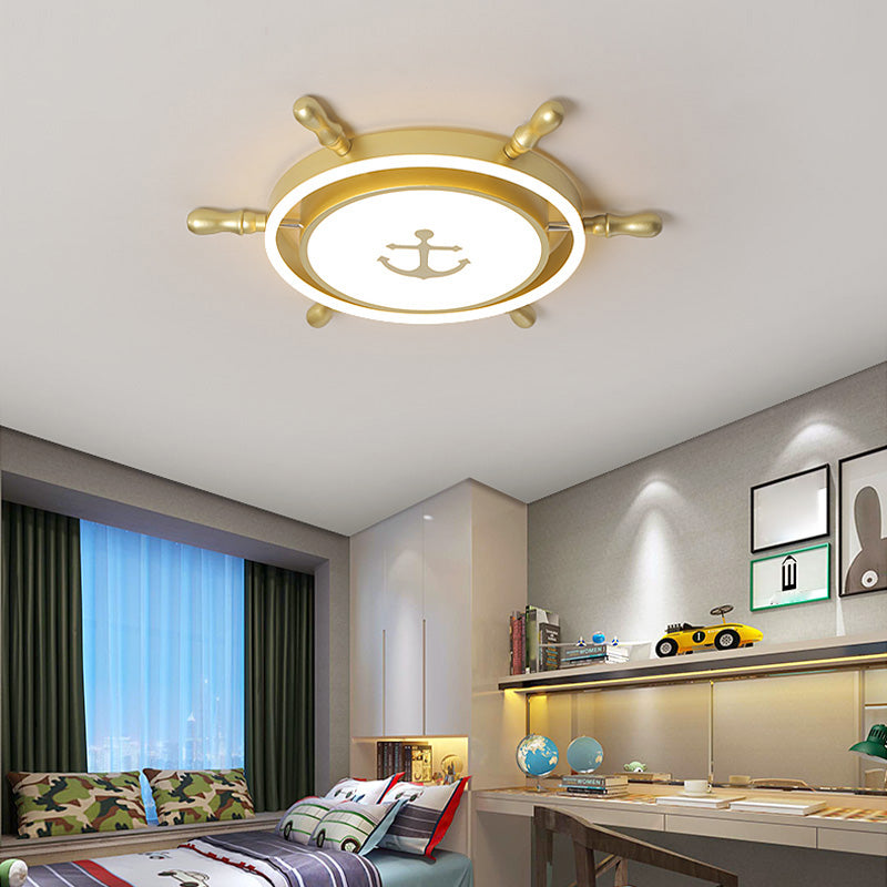 Mediterranean Style Ceiling Light Fixture Children's Room Bedroom Multi-colored Cute Kindergarten Cartoon Rudder Lamps