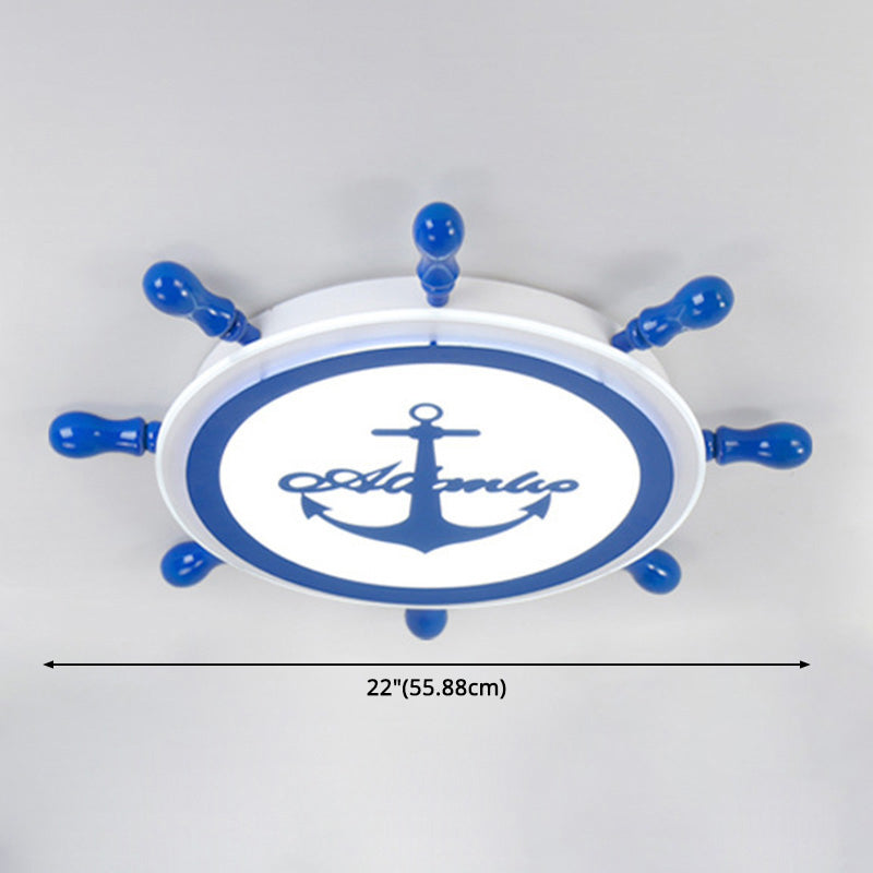 Mediterranean Style Ceiling Light Fixture Children's Room Bedroom Multi-colored Cute Kindergarten Cartoon Rudder Lamps