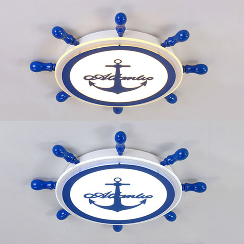 Mediterranean Style Ceiling Light Fixture Children's Room Bedroom Multi-colored Cute Kindergarten Cartoon Rudder Lamps