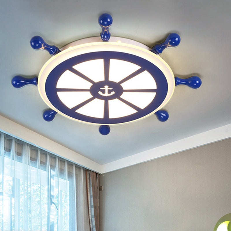American Ceiling Light Mediterrane Stil Kinder Zimmer Kreativ Schiff Ruder Persönlichkeit Cartoon Boy Schlafzimmer Lampe