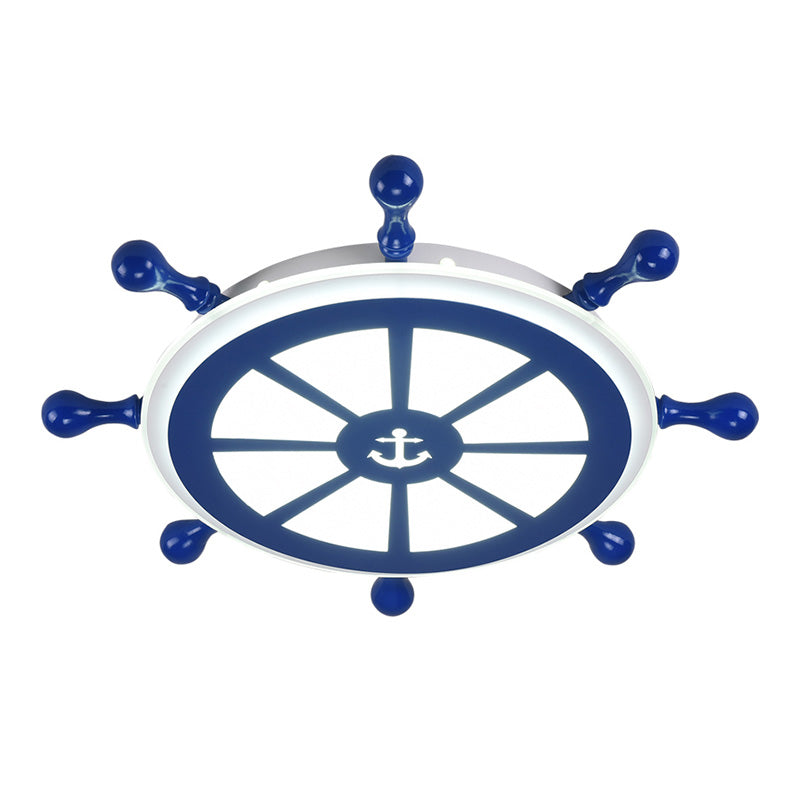 American Ceiling Light Mediterrane Stil Kinder Zimmer Kreativ Schiff Ruder Persönlichkeit Cartoon Boy Schlafzimmer Lampe