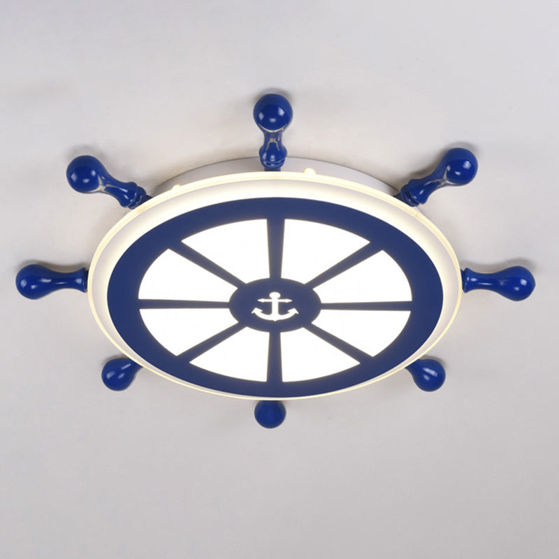 American Ceiling Light Mediterrane Stil Kinder Zimmer Kreativ Schiff Ruder Persönlichkeit Cartoon Boy Schlafzimmer Lampe