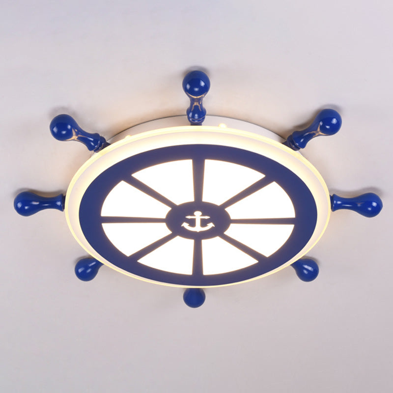 American Ceiling Light Mediterrane Stil Kinder Zimmer Kreativ Schiff Ruder Persönlichkeit Cartoon Boy Schlafzimmer Lampe