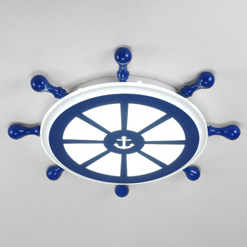 American Ceiling Light Mediterrane Stil Kinder Zimmer Kreativ Schiff Ruder Persönlichkeit Cartoon Boy Schlafzimmer Lampe