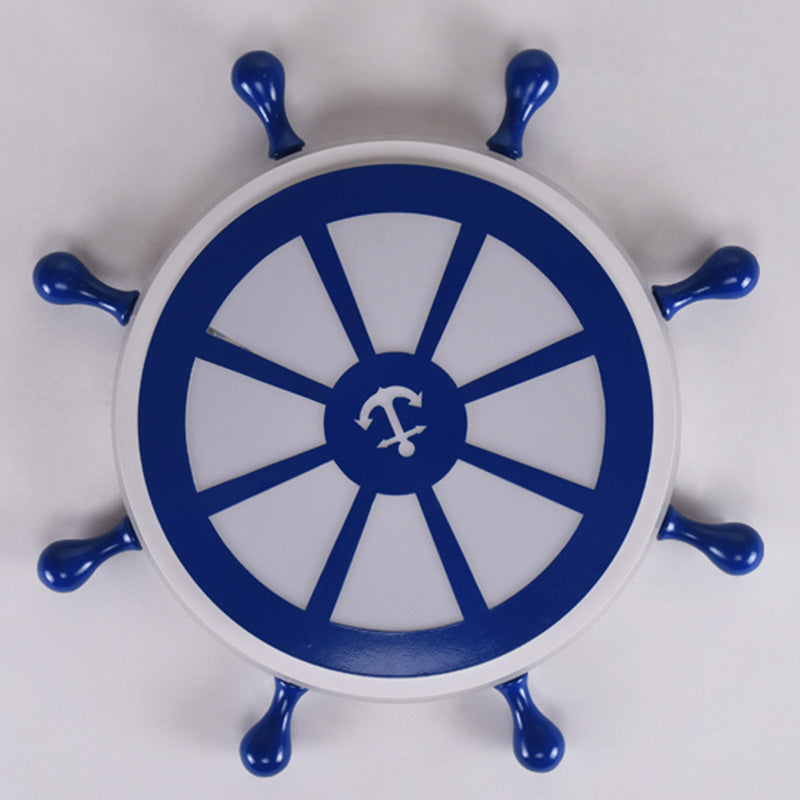 American Ceiling Light Mediterrane Stil Kinder Zimmer Kreativ Schiff Ruder Persönlichkeit Cartoon Boy Schlafzimmer Lampe