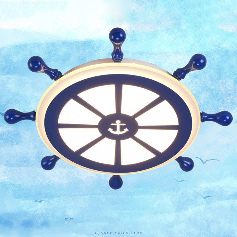 American Ceiling Light Mediterrane Stil Kinder Zimmer Kreativ Schiff Ruder Persönlichkeit Cartoon Boy Schlafzimmer Lampe