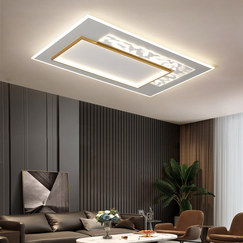 White and Gold LED Flush Mount in Modern Concise Style Acrylic Feather Ceiling Light for Living Room