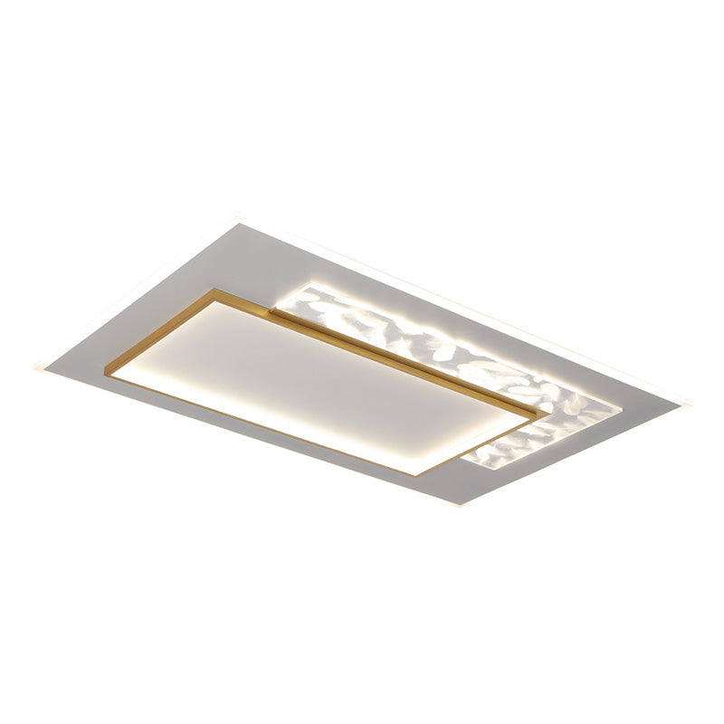 White and Gold LED Flush Mount in Modern Concise Style Acrylic Feather Ceiling Light for Living Room