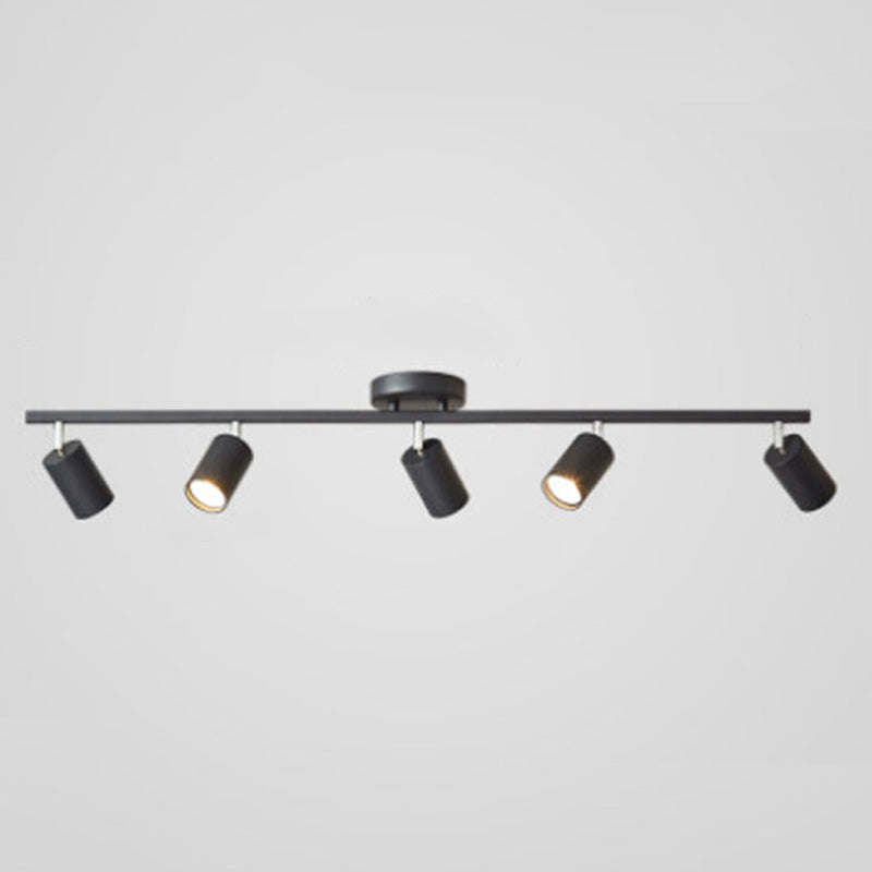 Nordic Zylindrische Metall Track Spotlights Semi Flush Ceiling Track Lighting für Foyer und Cloakroom