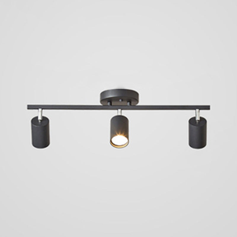 Nordic Zylindrische Metall Track Spotlights Semi Flush Ceiling Track Lighting für Foyer und Cloakroom
