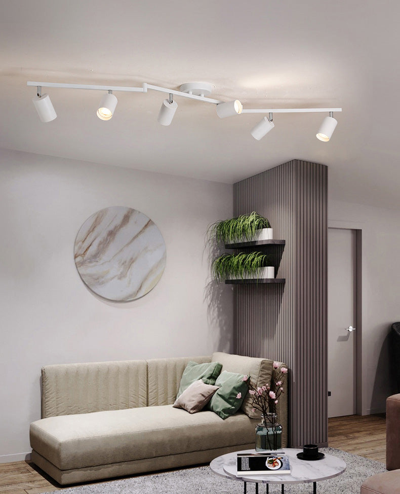 Nordic Zylindrische Metall Track Spotlights Semi Flush Ceiling Track Lighting für Foyer und Cloakroom