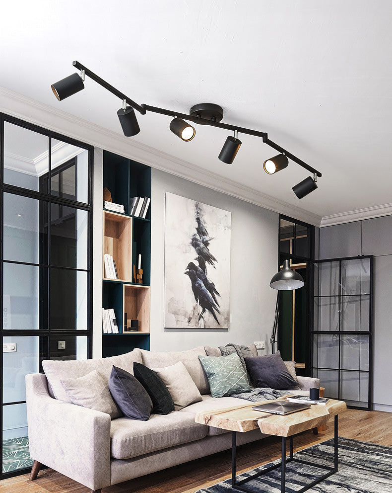 Nordic Zylindrische Metall Track Spotlights Semi Flush Ceiling Track Lighting für Foyer und Cloakroom