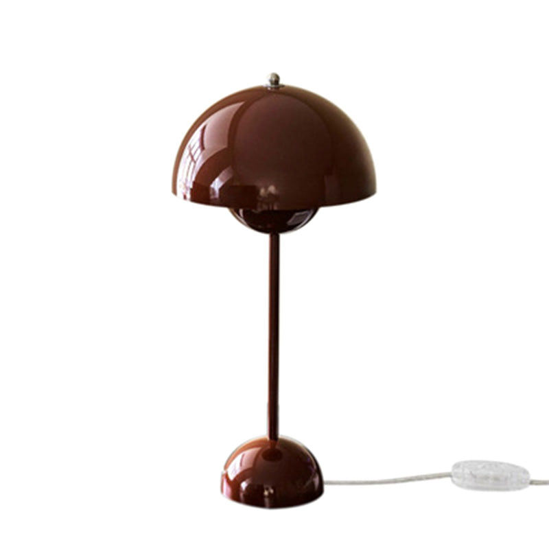 Mushroom-shaped Creative Metal Table Lamp 9.8" Diameter Nordic Macaroon Style Desk Light for Bedroom