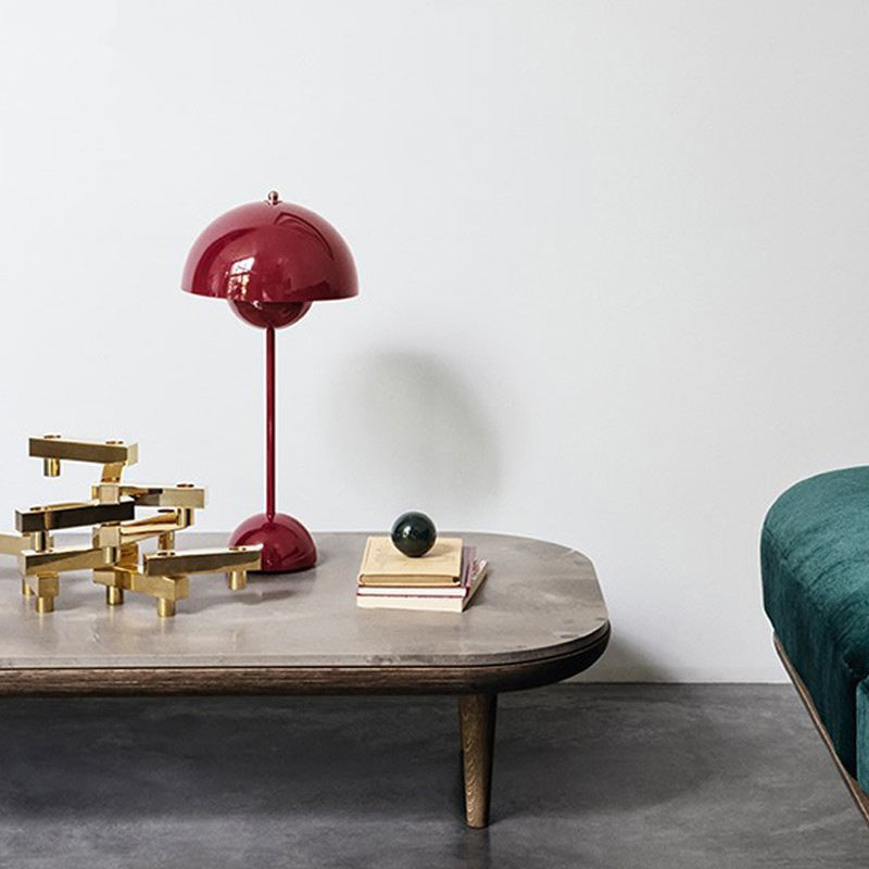 Mushroom-shaped Creative Metal Table Lamp 9.8" Diameter Nordic Macaroon Style Desk Light for Bedroom