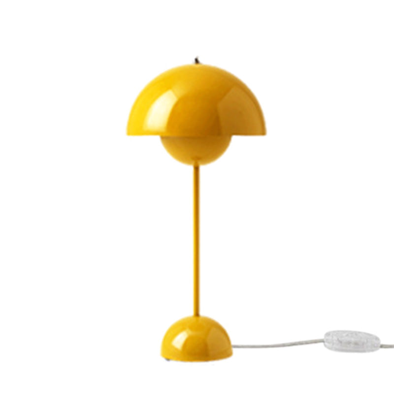 Paddestoelvormige creatieve metalen tafellamp 9,8 "Diameter Noordse macaroon-stijl bureau Licht voor slaapkamer