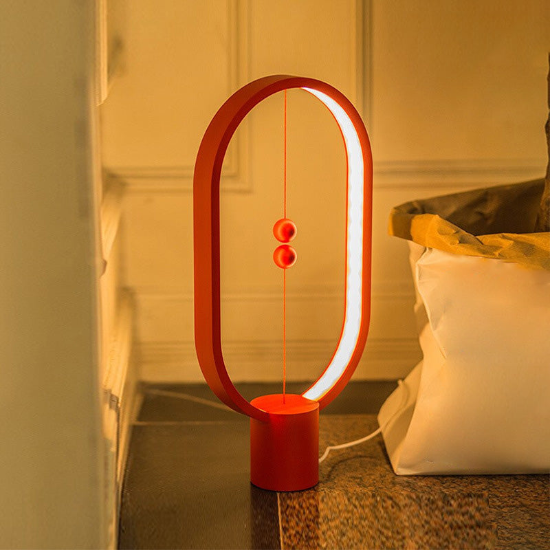 Circle LED Table Light Modern Minimalist Style Table Lamp with Plastic Shade for Living Room
