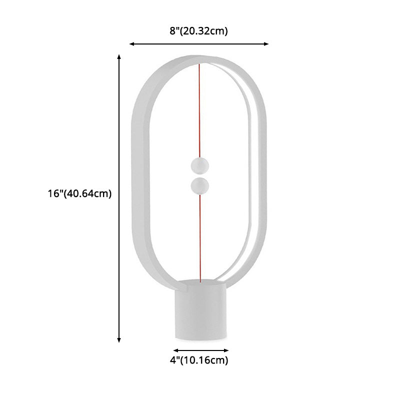 Circle LED Table Light Modern Minimalist Style Table Lamp with Plastic Shade for Living Room