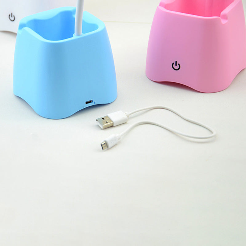Eye-protection Mini LED Table Lamp Macaroon Style Colorful Desk Light with Pen Holder Design