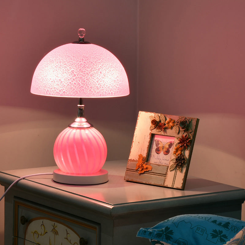 Dome Glass Nightstand Lamp Minimalist 2-Light Table Lighting for Living Room